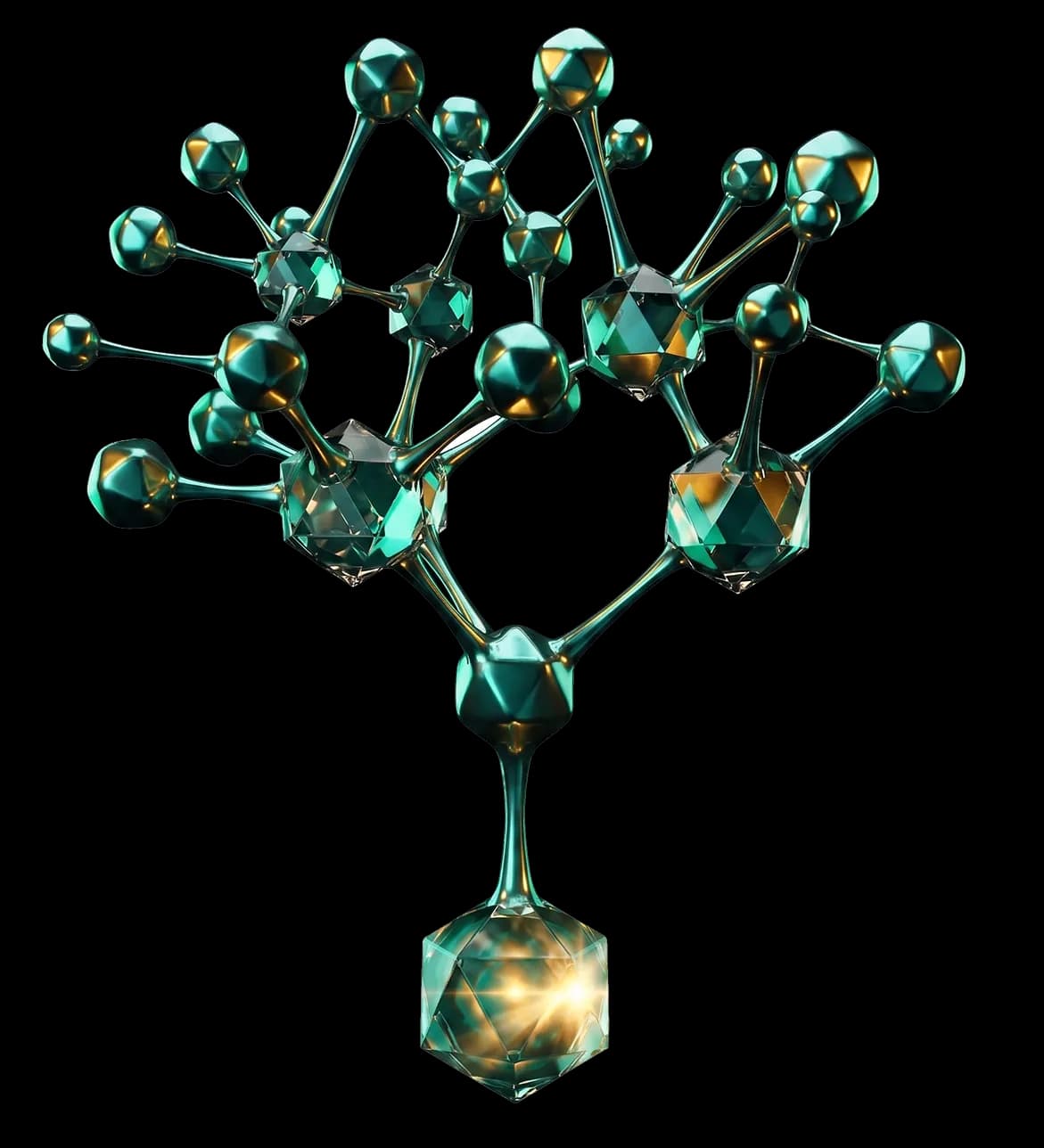Representação 3D de uma estrutura molecular